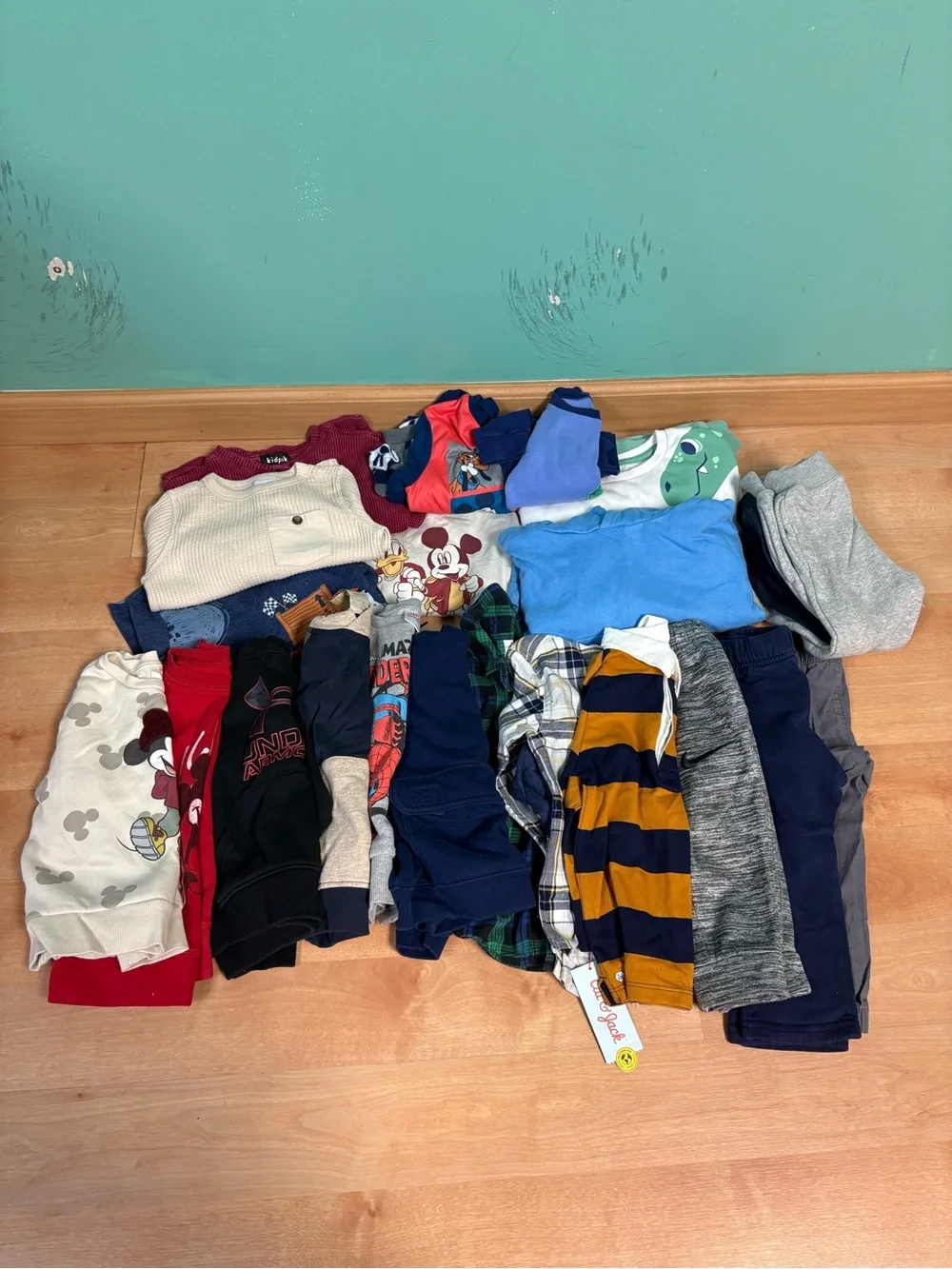 Toddler Boys 22 Piece 2T Clothing Bundle Nike Under Armour Disney Carters etc.